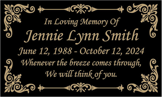Beautifully Engraved Plaque, Plate, Name Plate in Black and Gold - 4.5" x 2.5" and More Sizes