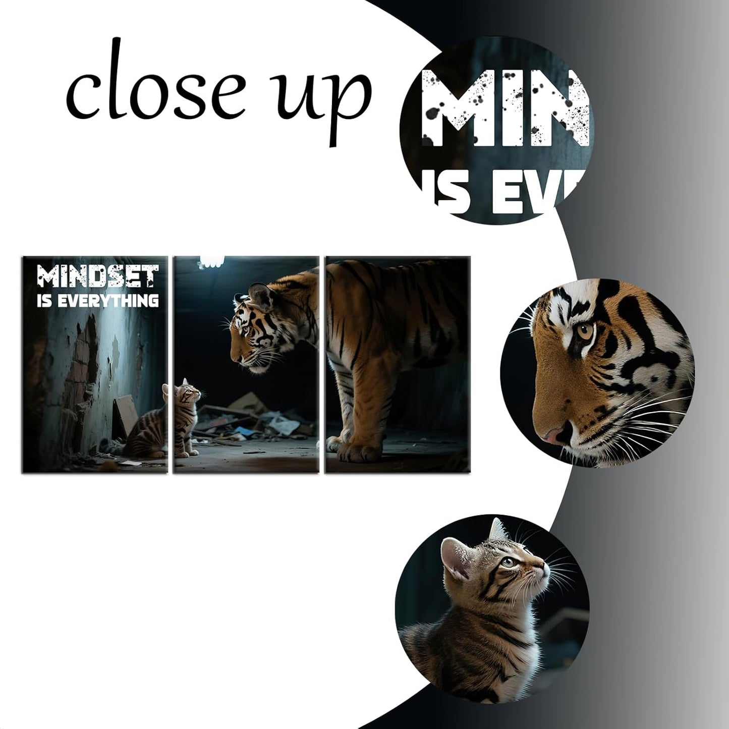 Inspirational Wall Art Positive Entrepreneur Print Poster Quotes Motivational Picture Painting Modern Wooden Framed for living room Office Gym Artwork Stretched and Framed [72''Wx36''H]