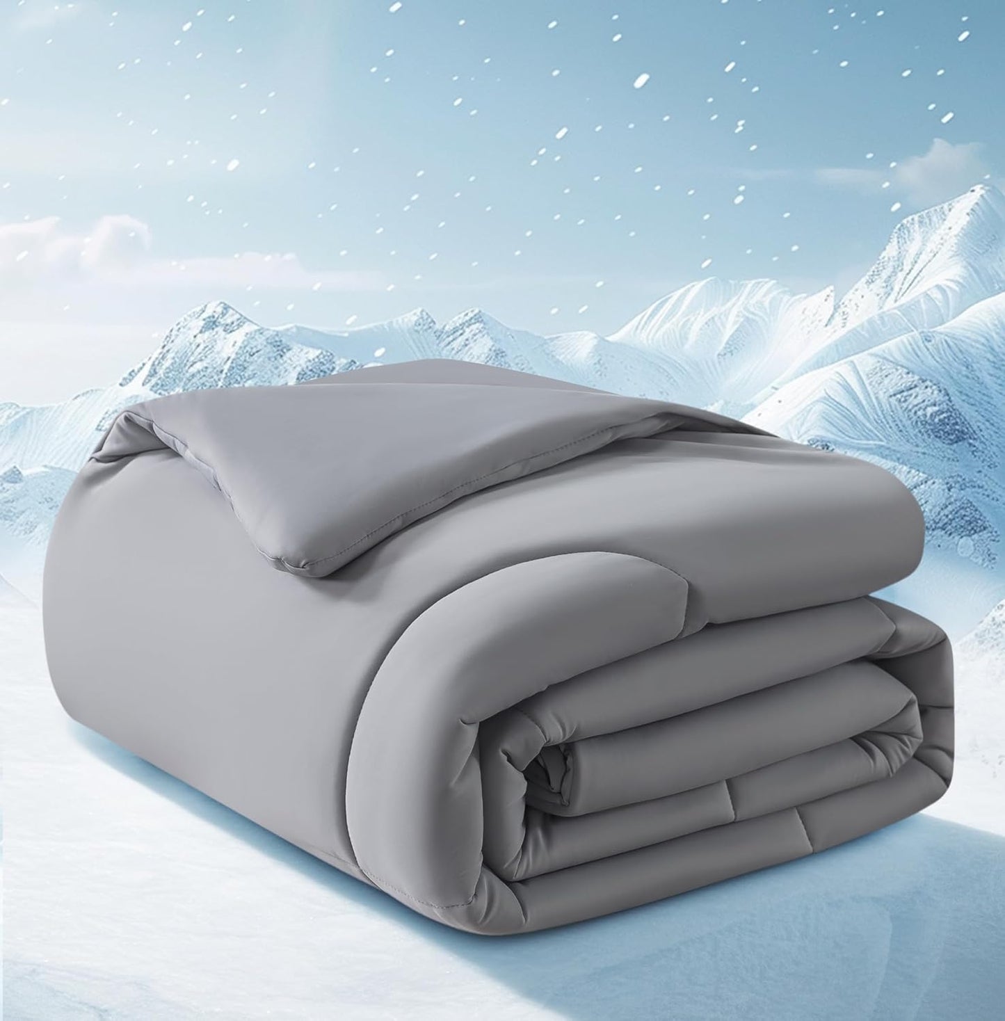 Cooling Comforter Twin/Twin XL Size, All Season Blanket for Hot Sleepers, Lightweight Comforter for Night Sweats, Double-Sided Cooling Bedding for Bed, Sofa, Office, Camping (Dark Gray,68"*80")