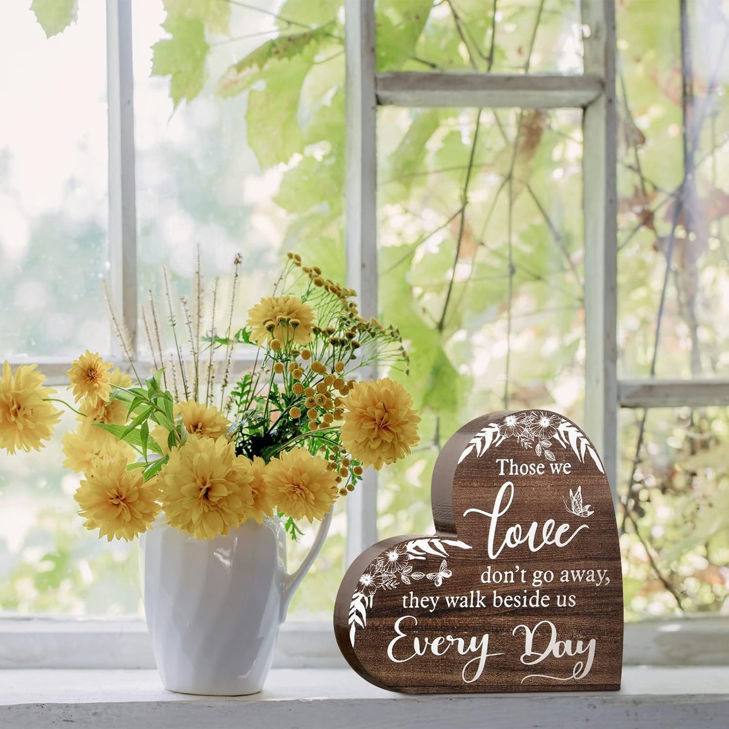 Jetec Sympathy Gift Memorial Wooden Heart for Loss of Loved One Remembrance Bereavement Decor Condolence Sign for Grief Father Mother Son Brother, 6. 3 x 6 x 0. 7 Inches(Retro Style)