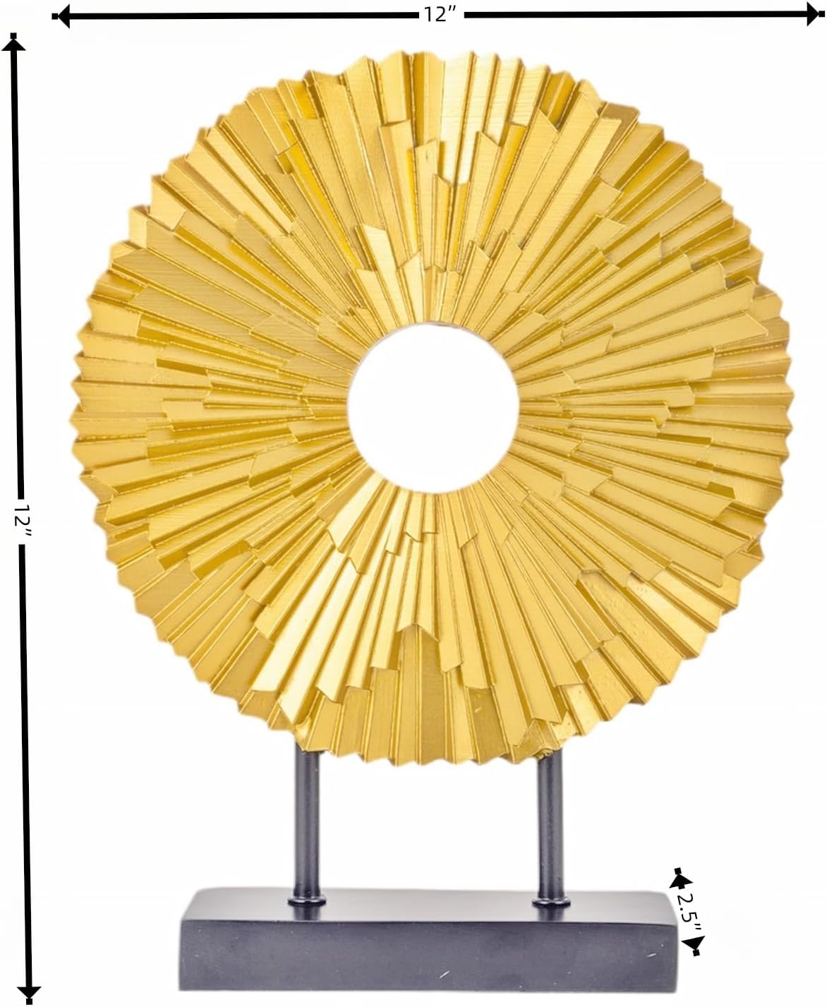 Minimalist Round Statue Above Cabinet Decor Kitchen, Modern Decorative Sculpture Home Decorations for Living Room Coffee Table, Office Decor Items, Center Pieces Decoration (Gold)