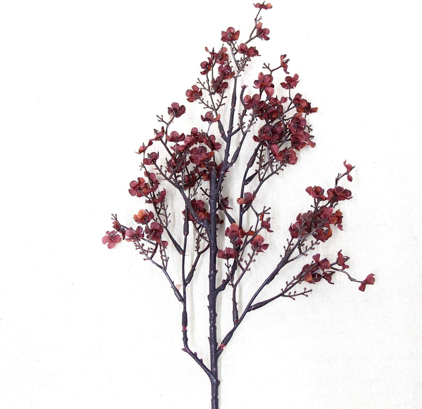 JAKY-Global Babys Breath Silk Burgundy Artificial Flowers 12 Bundle Fake Plants Farmhouse Decor Fall Stems Decoration Bouquets for DIY Home Garden (Burgundy Than Red)