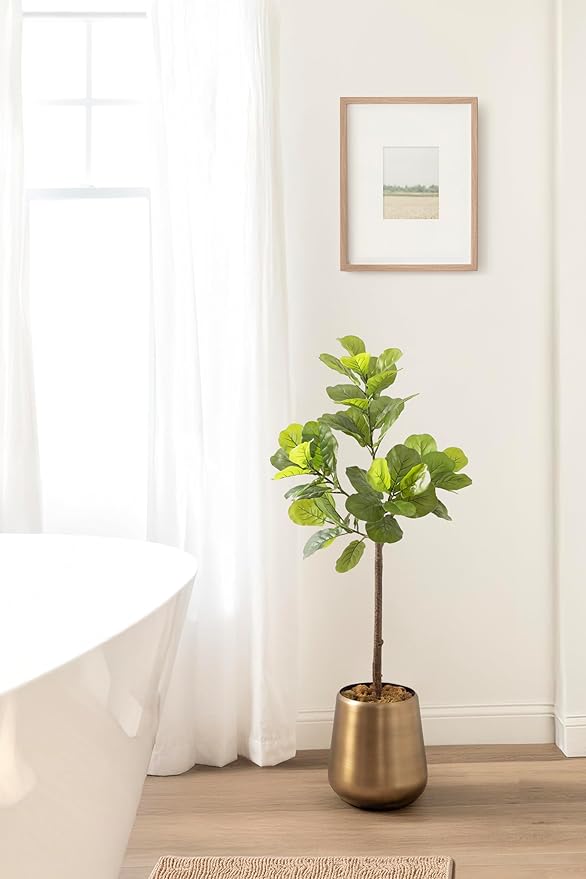 Kate and Laurel Portell Round Indoor Metal Planter Pot, 12 x 12 x 12, Antique Brass, Vintage Circular Planter for Indoor Plants Living Room or Sunroom Decor