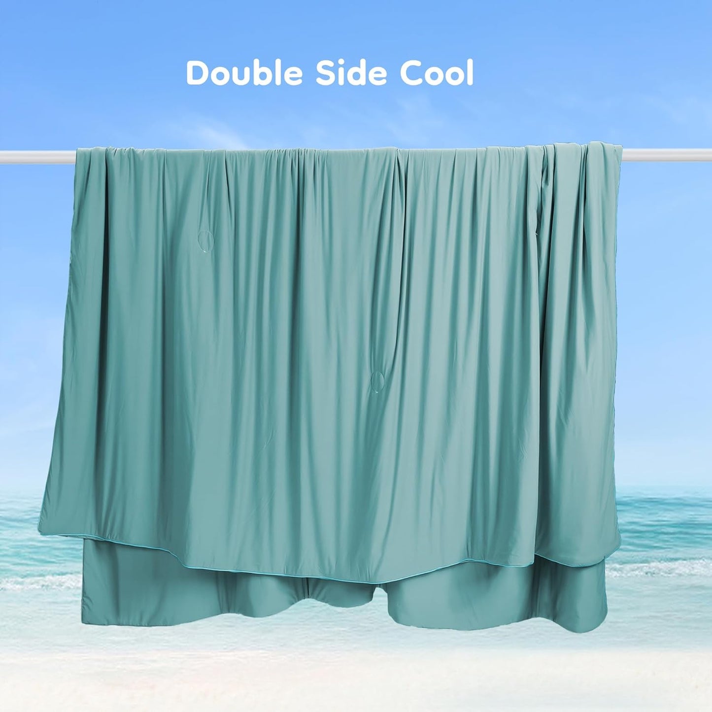 Cooling Comforter Summer Blanket for Hot Sleepers, Ultra-Cool & Cozy, All Season Comfort, Double-Sided Cold Blanket for Night Sweats, Queen Size 78" x 90", Forest Green