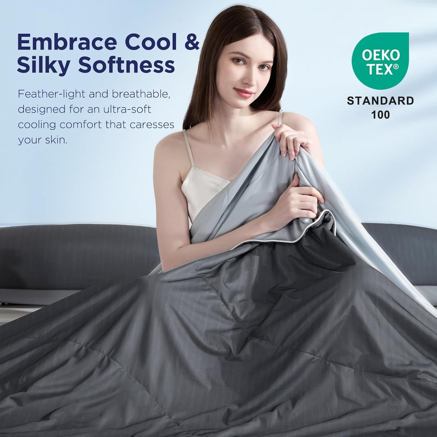 Elegear King Cooling Comforter for Hot Sleepers, Arc-Chill 3.0 Cool-to-Touch Fabric with Breathable Air Mesh Filling, Lightweight All-Season Temperature-Regulating Cooling Blanket Quilt, Grey