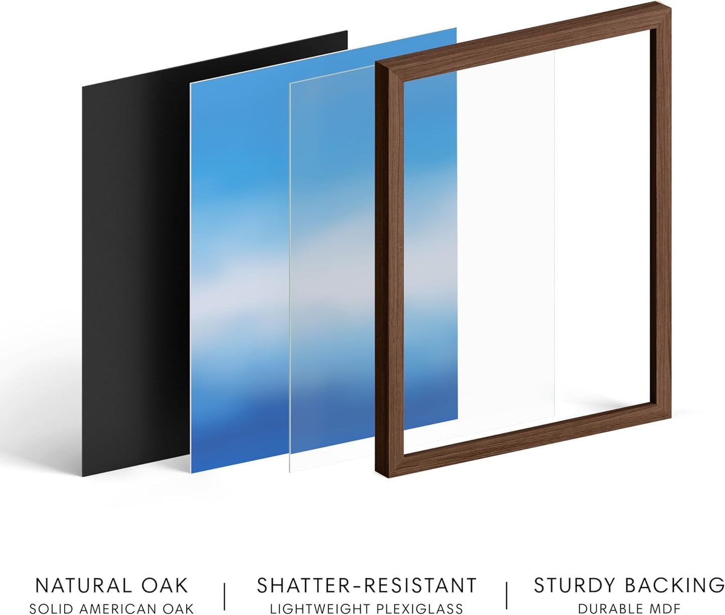 HAUS AND HUES Modern Abstract Wall Art - Blue and Green Living Room Art, Modern Artwork for Walls, Minimalist Picture for Living Room(Blue Tie-Dye, Walnut Frame, 11x14)