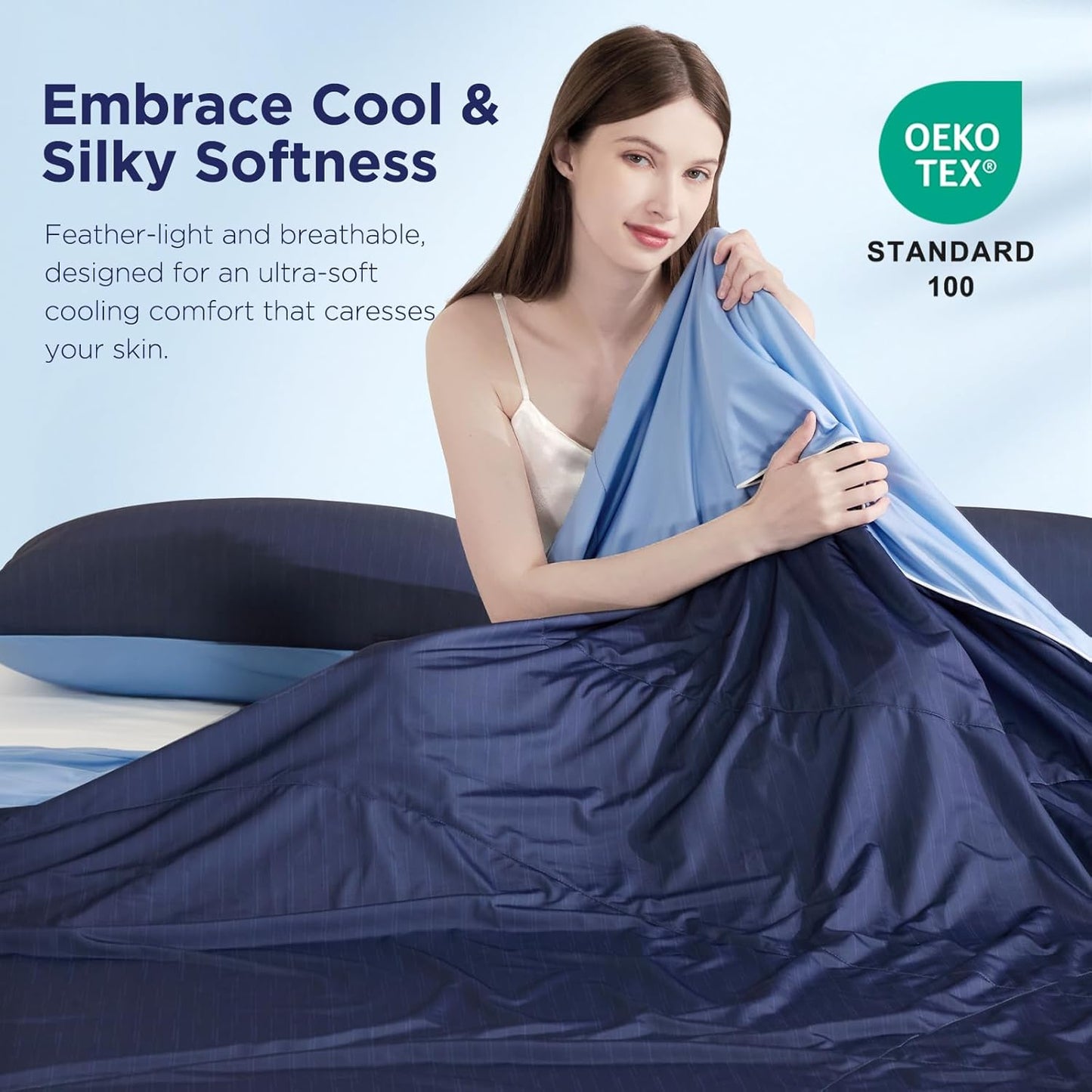 Elegear King Cooling Comforter for Hot Sleepers, Arc-Chill 3.0 Cool-to-Touch Fabric with Breathable Air Mesh Filling, Lightweight All-Season Temperature-Regulating Cooling Blanket Quilt, Blue