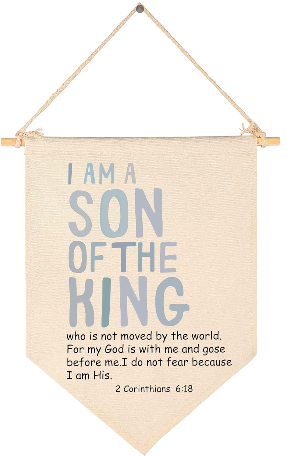 I Am A Son Of the King-Inspirational Flag Sign Gift for Baby Newborn Boys Kids-Encourage Banner Wall Decor Gift for Nursery Bedroom Playroom Front Door-Baby Gift Shower-New Home Christmas Gift