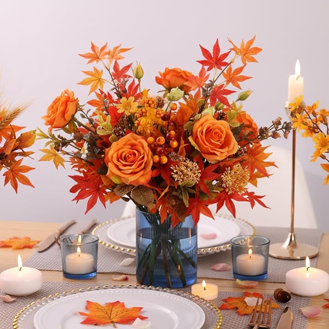 Glass Ribbed Cylinder Vase Set of 6, Bud Vase for Wedding Centerpieces, Clear Ribbed Glass Flower Vase, Hurricane Floating Candle Holder 4 Inch, Decorative Vases for Home Decor(Blue)