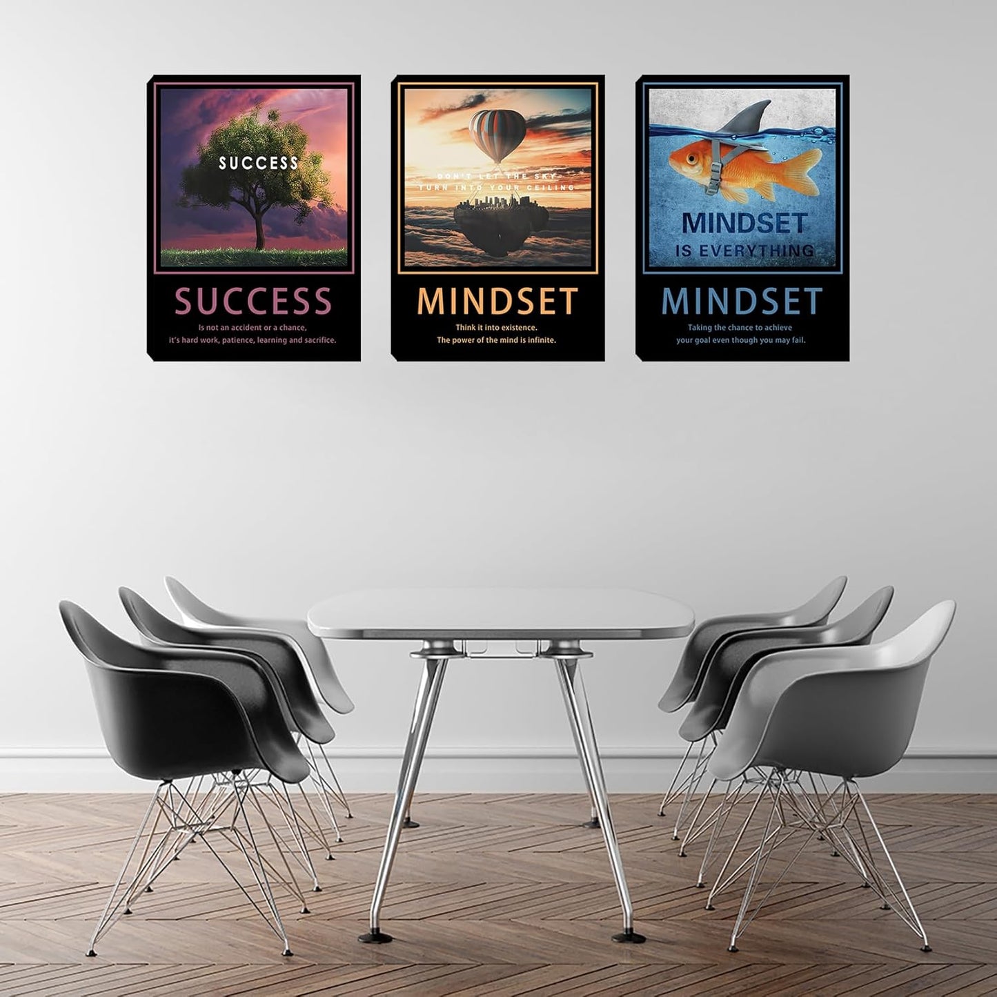 Inspirational Motivational Posters & Art - Wall Decor for Living Room, Bedroom & Home Office - Easy to Hang Framed Wall Decor Canvas Art Paintings