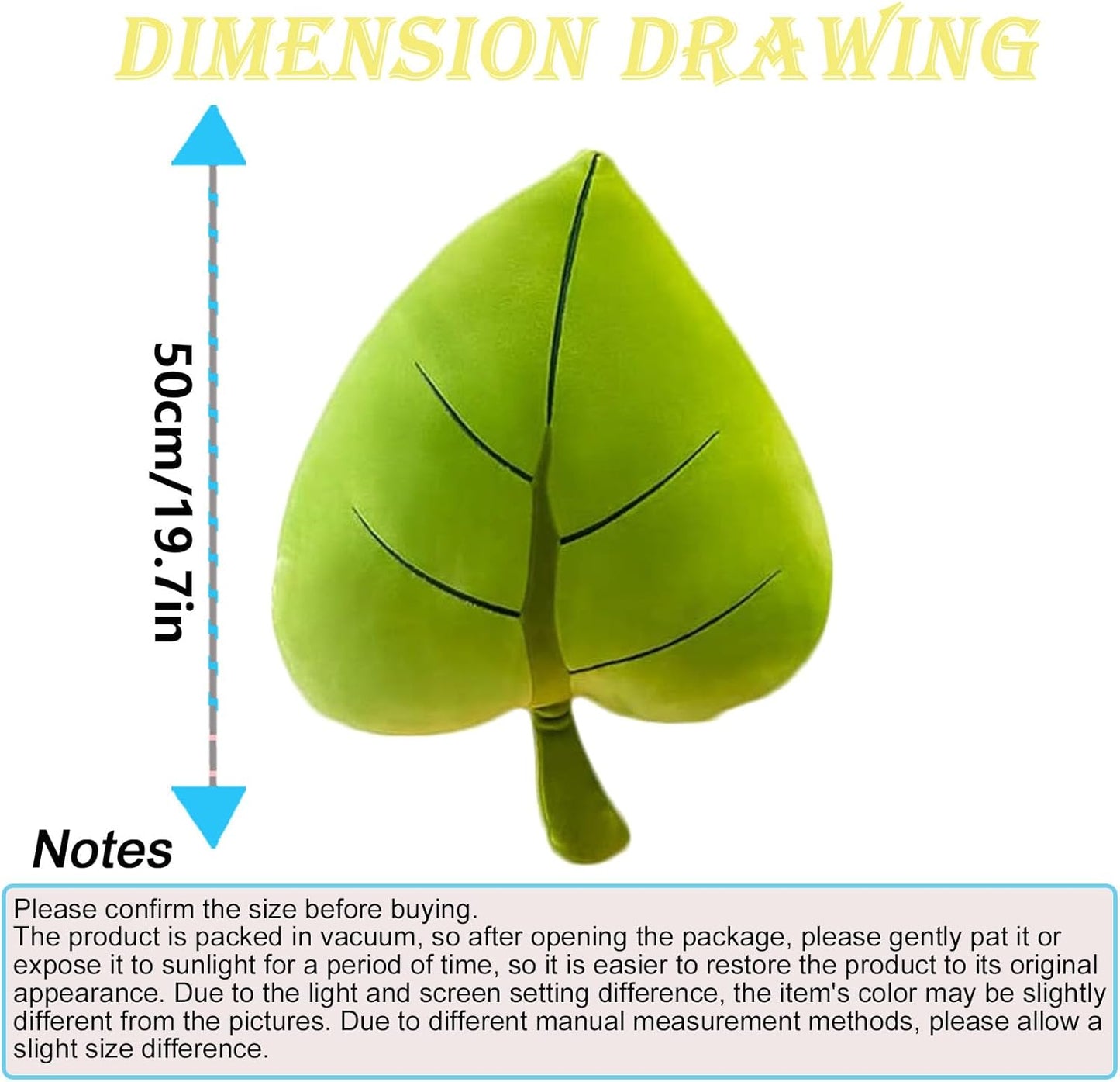 Leaf Pillow,Green Stuffed Plant Plush Leaf Shaped Cushion Pillow Decor,19.7"