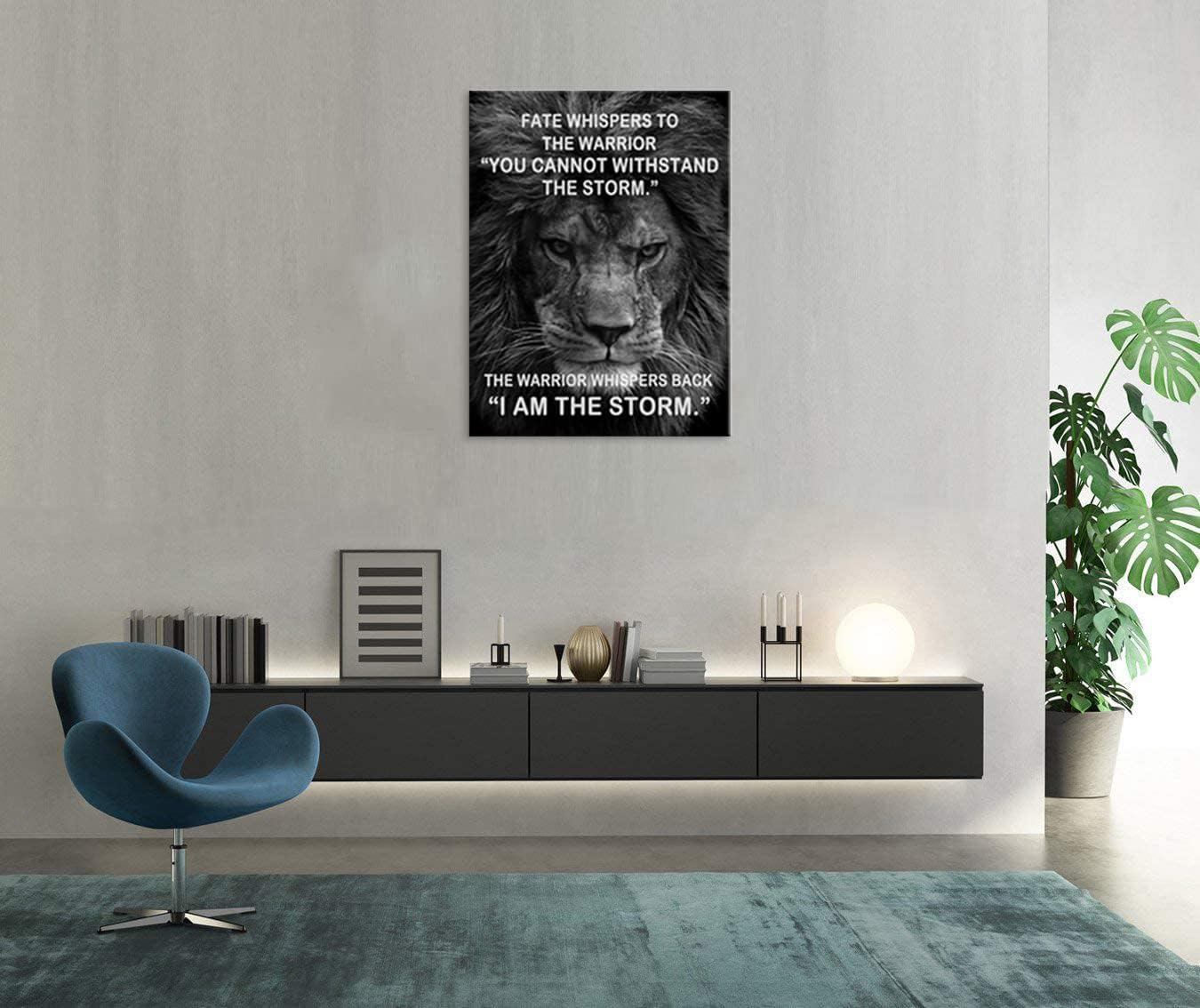 Inspirational Canvas Wall Art Motivational Entrepreneur Quotes Lion Poster Print Animal Picture Office Wall Decor for Living Room Bedroom Gym Decoration Framed Ready to Hang[30″W X 40″H]