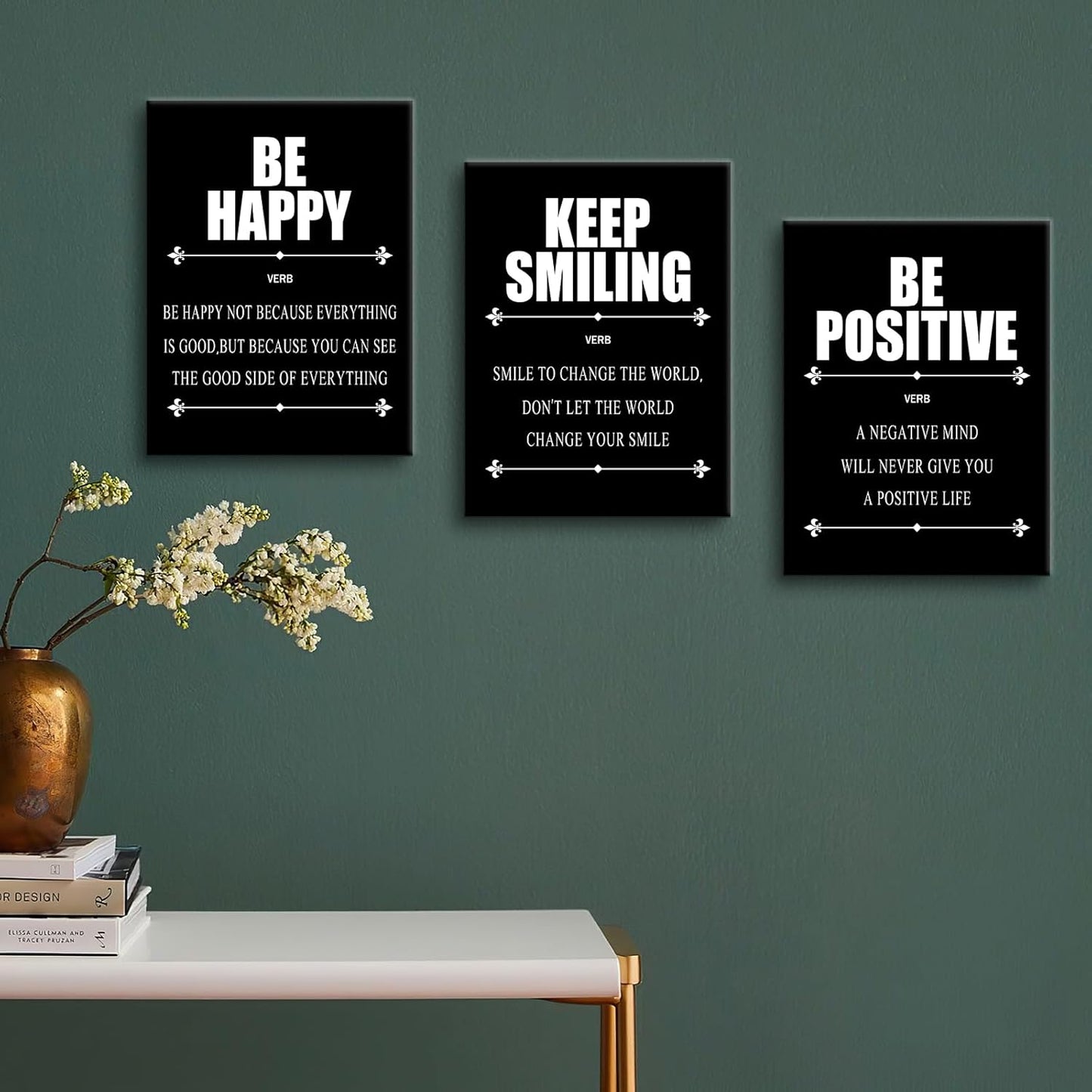 Inspirational Canvas Wall Art 3 Piece Quotes Success Entrepreneurs Posters Print Office Decor Picture Painting Artwork for Office Bedroom Bathroom Wall Picture Ready to Hang [36''W X 16''H]