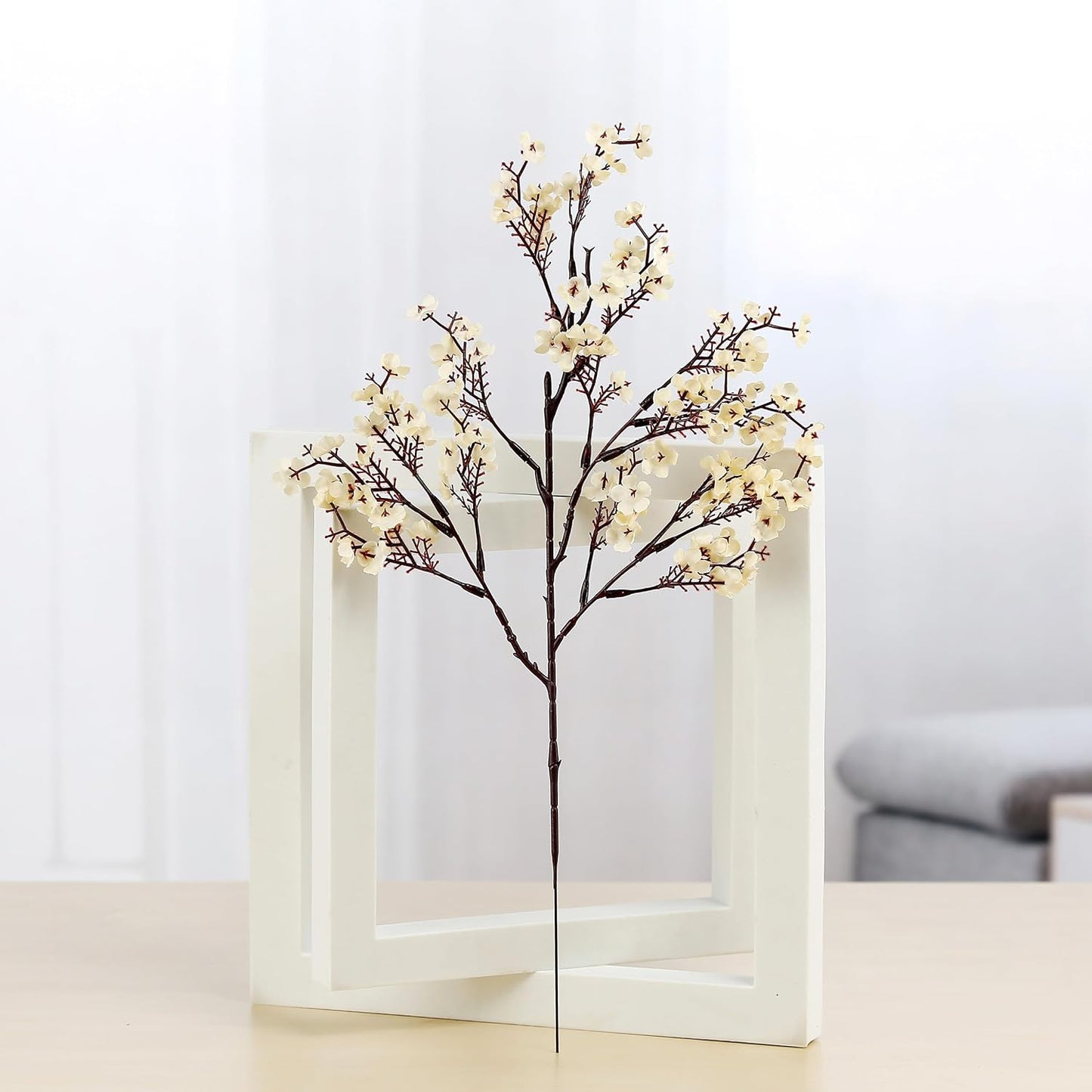 JAKY-Global Babys Breath Fabric Cloth Artificial Flowers 12 Bundle European Fake Silk Plants Decor Wedding Party Decoration Bouquets Real Touch DIY Home Garden (Champagne-12 pcs)