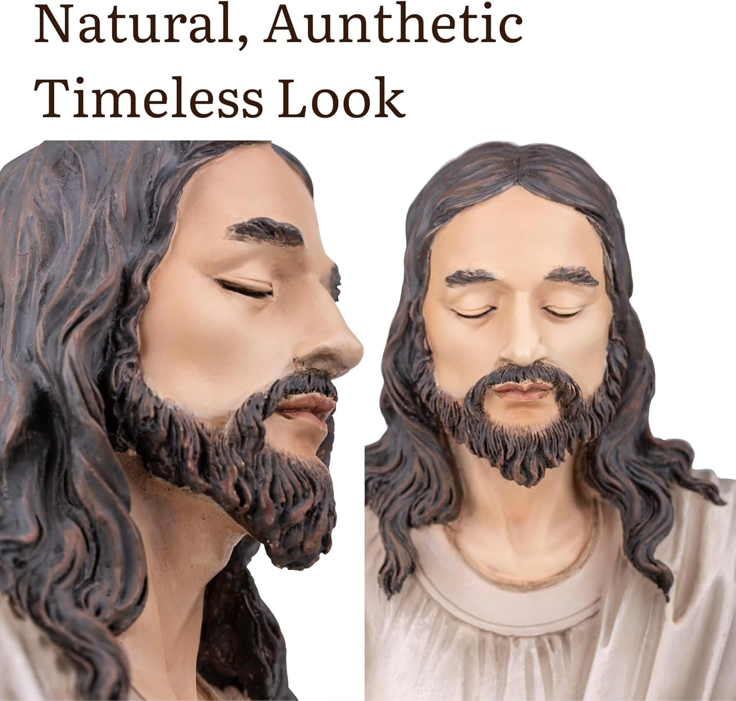 Jesus Statue 10" Natural - Meditation Statue Decor - Jesus Figurine for Any Room - Great Gift for Christians or Spiritual Friends.