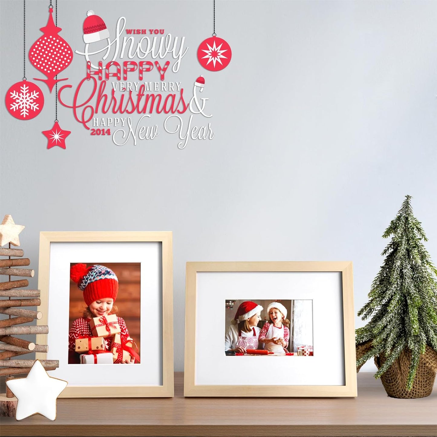 KINLINK 8x10 Picture Frame Natural, Solid Wood Frames with Acrylic Plexiglass for Pictures 4x6/5x7 with Mat or 8x10 without Mat, Tabletop and Wall Display Photo Frame, Set of 4