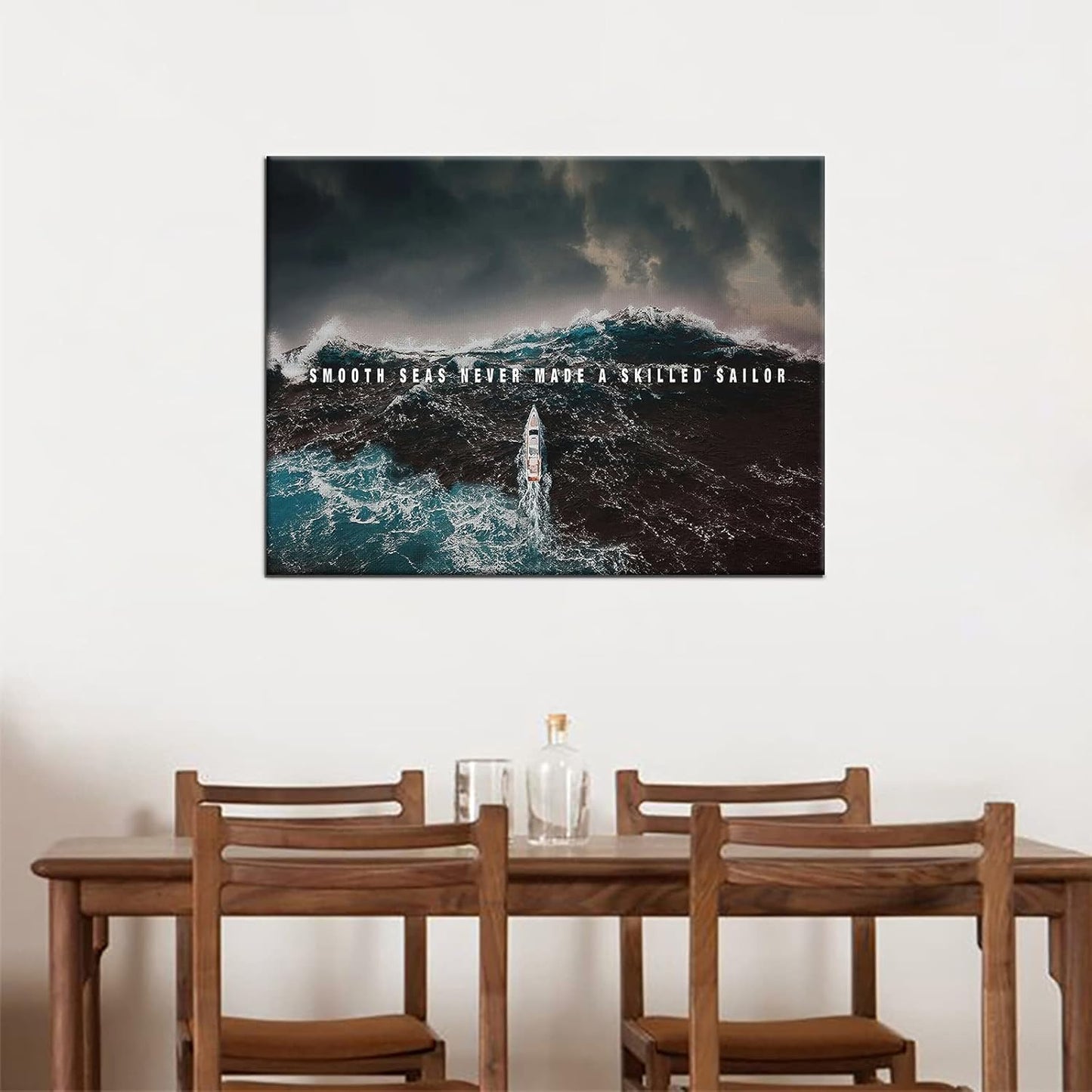 GoForArt Inspirational Canvas Wall Art, Famous Quote Prints Motivational Wall Decor, Boat Sea Poster for Office Living Room, Ocean Bedroom Dining Room Artwork Home Decoration 18x24in