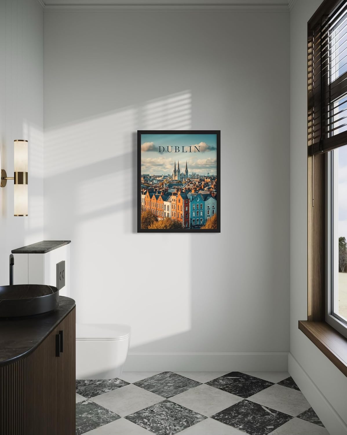 Dublin, Ireland Art Print Poster, Europe Vintage City Retro Photography Skyline Travel Bedroom Bathroom Living Room Decor 183 (Dublin, Ireland, 24 x 36 inches, Unframed)