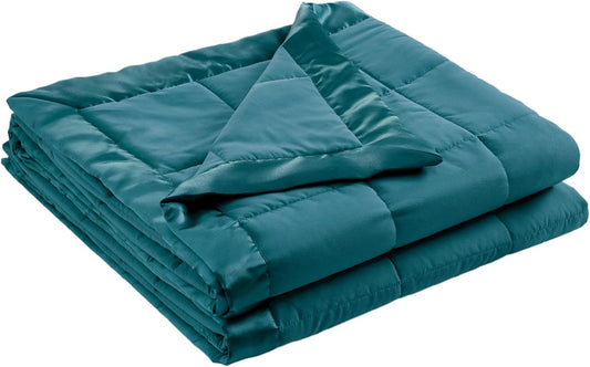 Madison Park Windom Down Alternative Blanket, Premium 3M Scotchgard Moisture Wicking Treatment, Lightweight and Soft Bed Cover For All Season, Satin Trim, Teal Twin