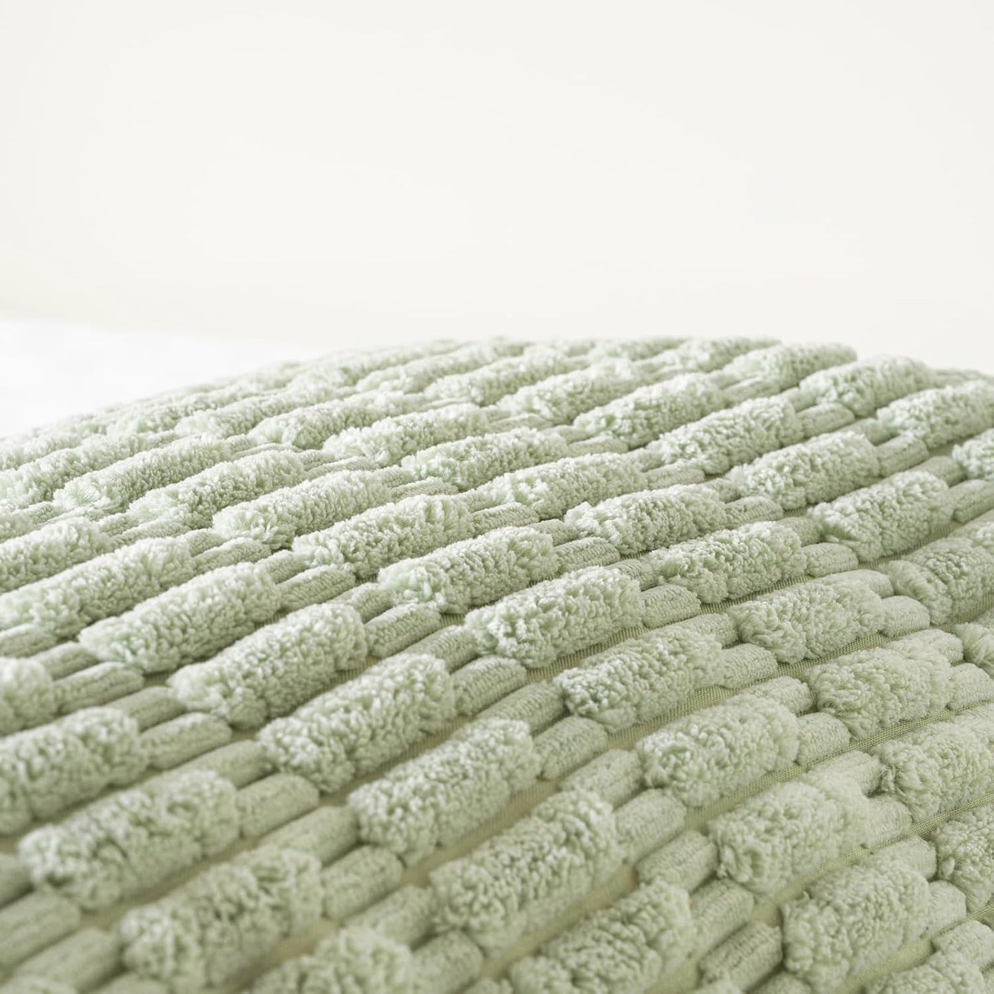 Fancy Homi Sage Green Long Lumbar Decorative Throw Pillow Covers 20x54 Inch for Bed Couch Bedroom, Soft Corduroy Rectangle Solid Cushion Case 50x137 cm, Rustic Farmhouse Boho Room Decor