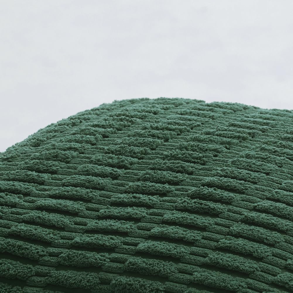 Fancy Homi Boho Dark Green Decorative Throw Pillow Covers 12x20 Inch for Couch Bed Sofa, Rustic Modern Farmhouse Home Decor, Soft Plush Corduroy Cute Square Cushion Case 30x50 cm