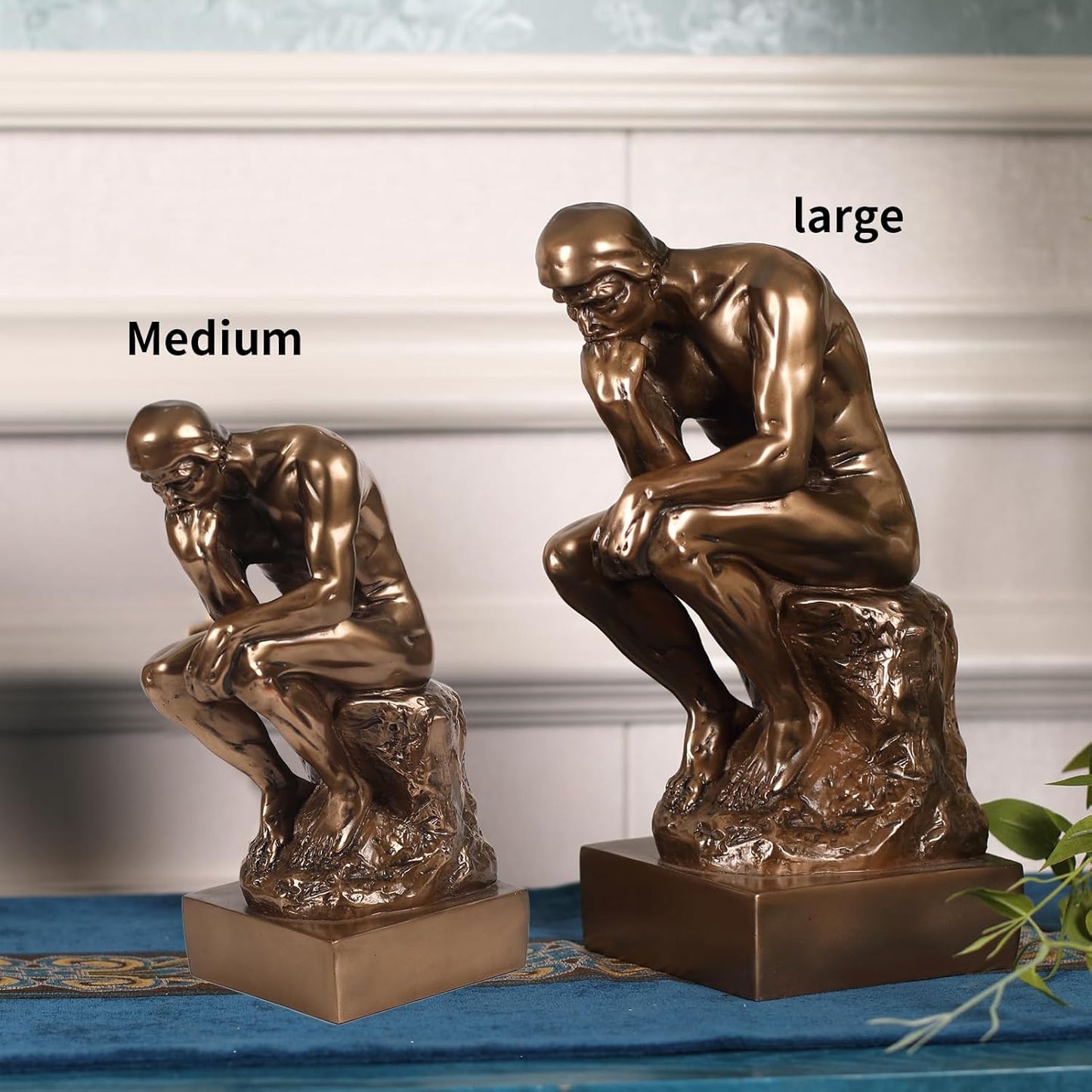 Magicsculp-The Thinker Statue in Premium Cold Cast Bronze 8.8Inch Museum Grade Collectible Figurine-(Medium-Ornaments)