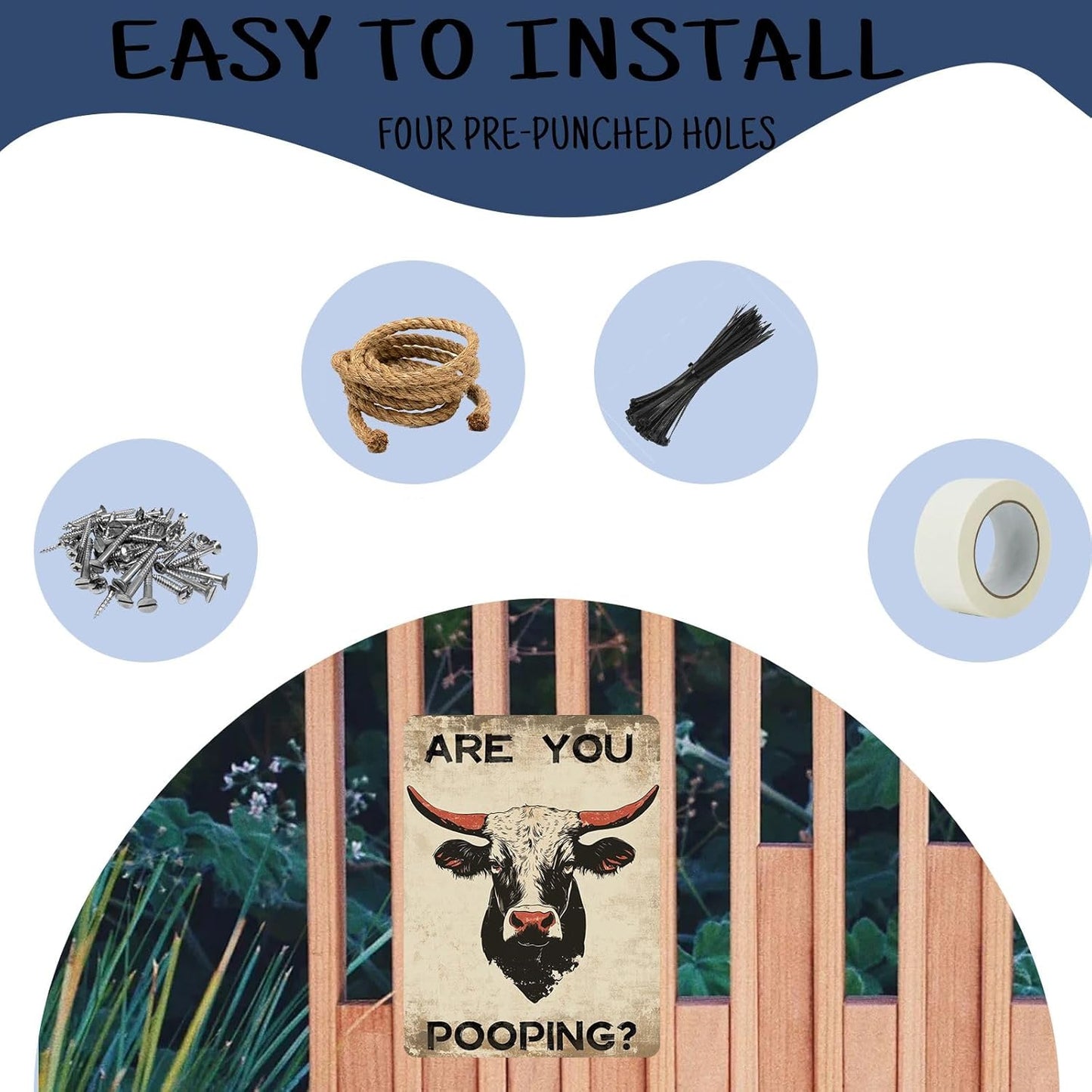 Funny Bathroom Metal Signs Highland Cow Are You Pooping Vintage Tin Sign Wall Decor for Home Washroom Bar Farmhouse 8×12 Inch