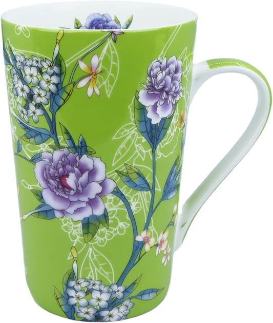 13oz Floral Coffee Mugs for Women Bone China Coffee Mug Cute Mugs Christmas Birthday Gifts for Mom Friends