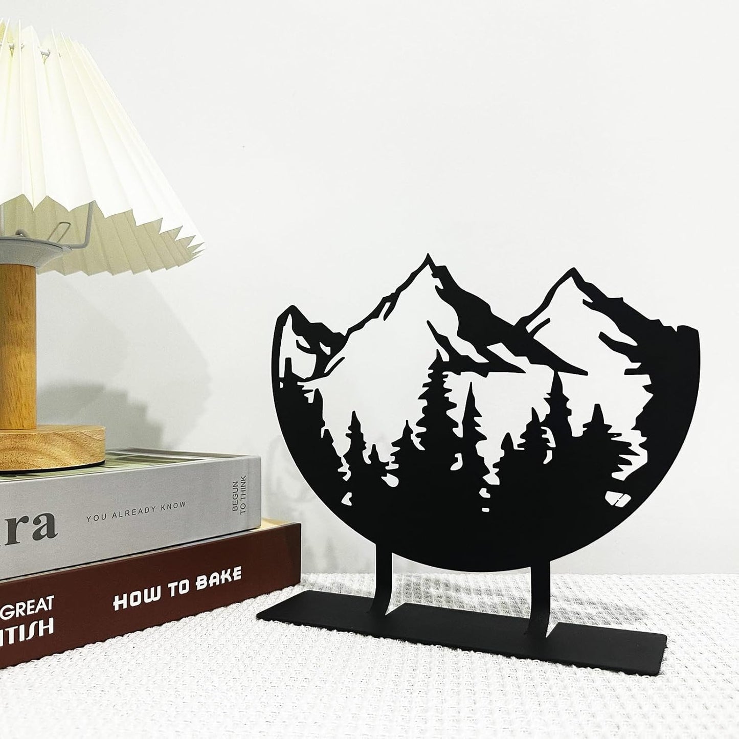 Metal Mountain Table Top Decor, Forest Decorative Sign, Woodland Tabletop Decor, Tabletop Decorative Accents, Travel Adventure Table Centerpiece for Home Farmhouse