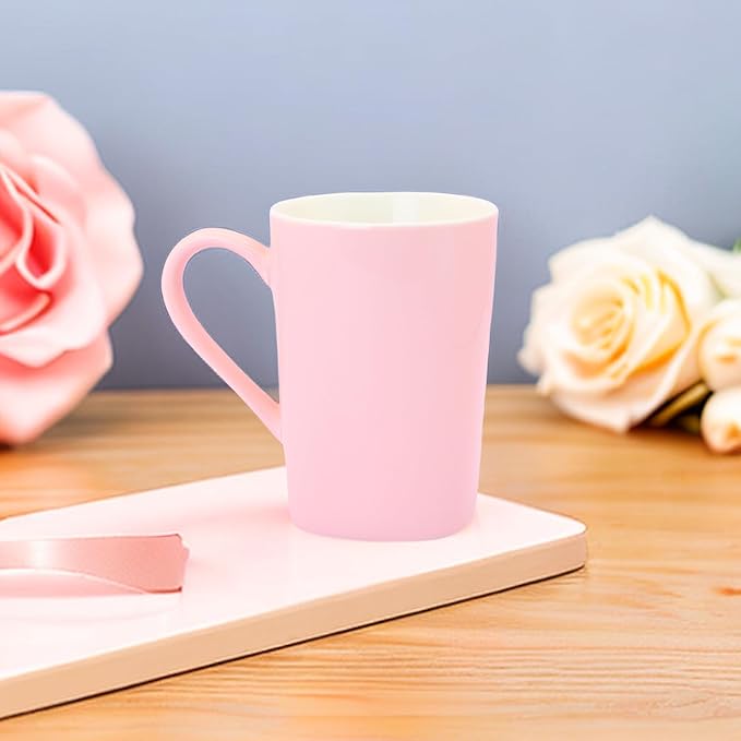 12oz Ceramic Coffee Mug Pink Coffee Mug Heart Shaped Pattern Design Heart Gift for Mother's Day Women Mom