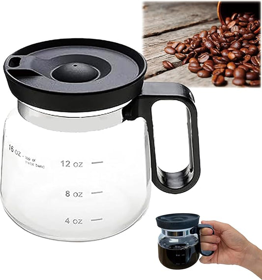 16 Oz Glass Coffee Mug in Coffee Pot Shape, Heatproof Large Capacity Cup,Mini Mocha Coffe𝐞 Pot Coffe𝐞 Mugs, Coffee Mug Looks like a Coffee Pot, CoffeePot Mugs, For Hot Teas, Hot Chocolate (1PCS)