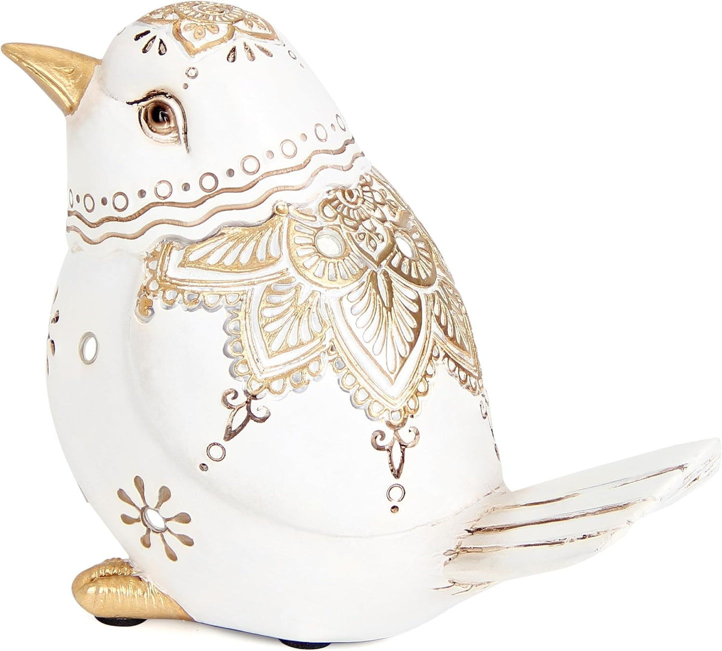 Bird Statue for Home Decor Accents Boho White Bird Figurines for Shelf Living Room Bedroom Centerpiece Table, Decorative Birds Sculpture, Animal Decor Gifts for Bird Lovers, Women