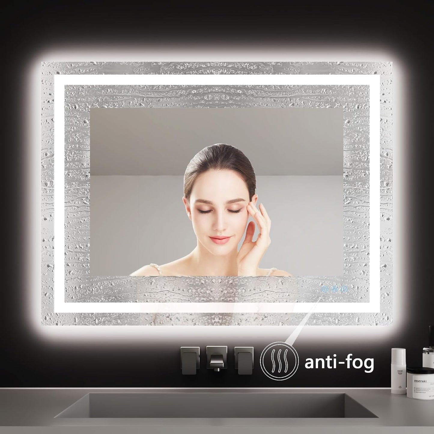 led Bathroom Mirror with Lights 24x36 inch,led Wall Mirror,Mirror led,Anti-Fog,UL Listed (Backlit and Front Lighted)