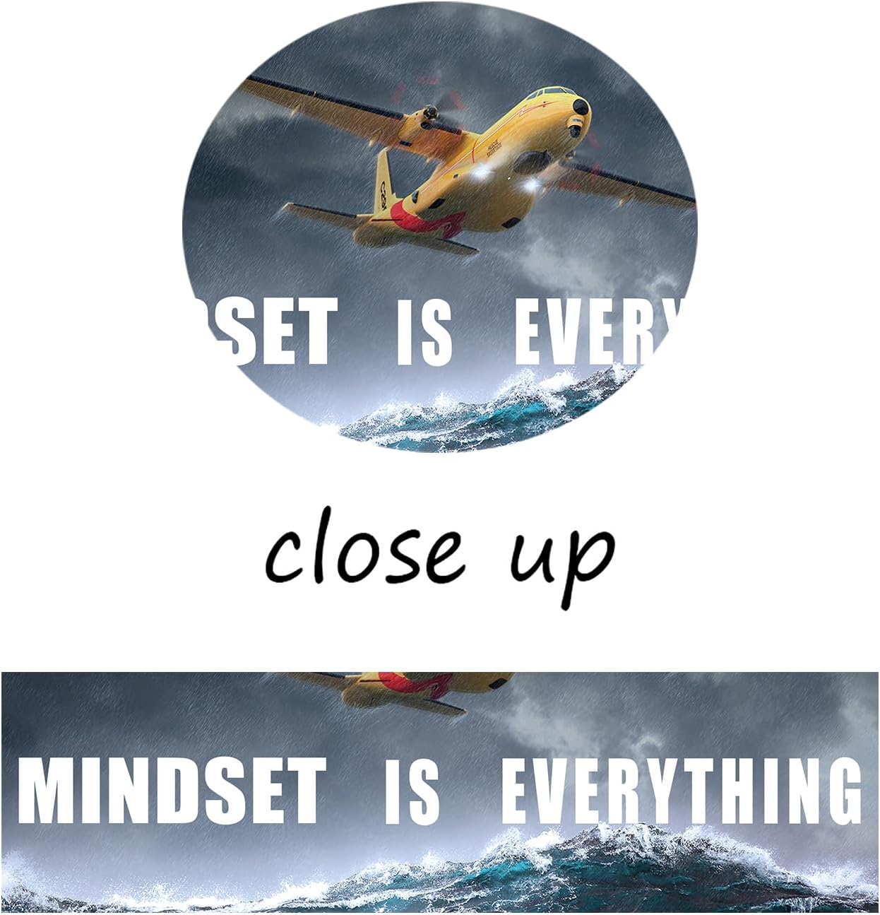 GoForArt Dream Big Motivational Canvas Wall Art, Inspirational Famous Quote Bedroom Living Room Decor, Positive Modern Landscape Mountain Office Dorm Room Poster Print (Airplane, 12.00" x 18.00")