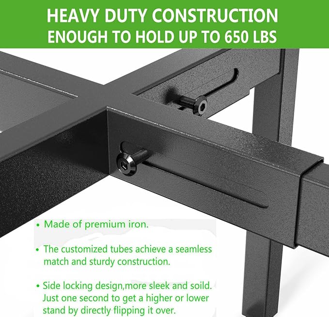 Metal Plant Stand, Adjustable Size Fits 10 12 13 14 15 16 Inches Large Planter Pot,Mid Century Expandable Plant Holder Indoor Outdoor Corner (HeavyBlack, Fits all pots between 8" and 16")