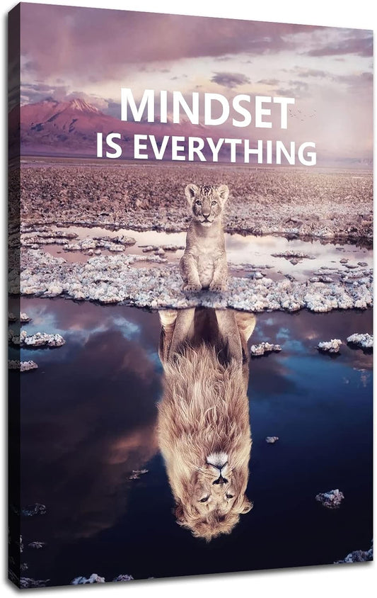 GoForArt Dream Big Motivational Canvas Wall Art, Inspirational Famous Quote Bedroom Living Room Decor, Positive Modern Landscape Mountain Office Dorm Room Poster Print (Inspirational-12, 12''x18'')