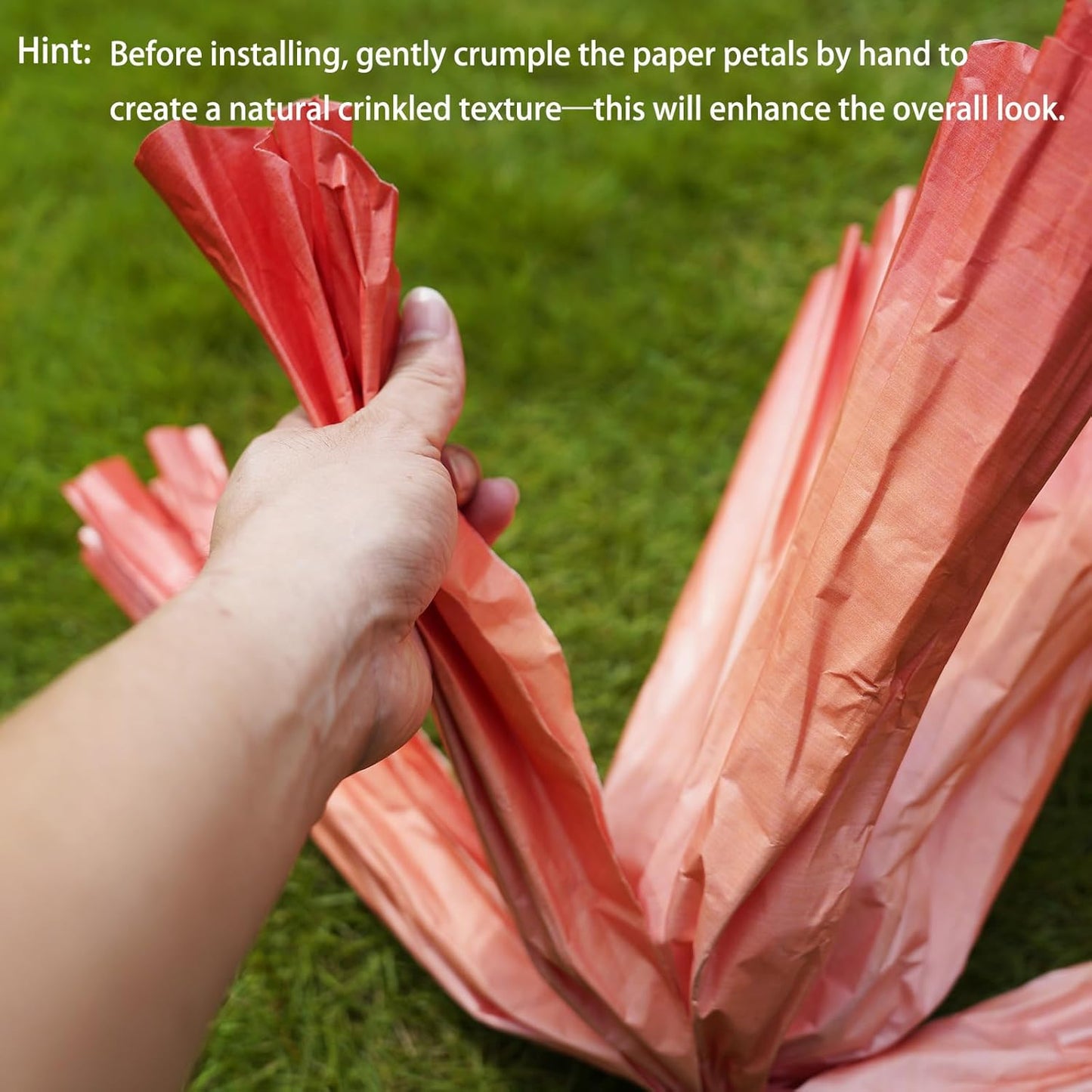 Giant Flowers for Decoration,Large Paper Flowers with Standing Stems and Base,3 pcs Artificial Flowers for Home Decor, Wedding Decorate, Photography Props, Party Banquet (Orange)