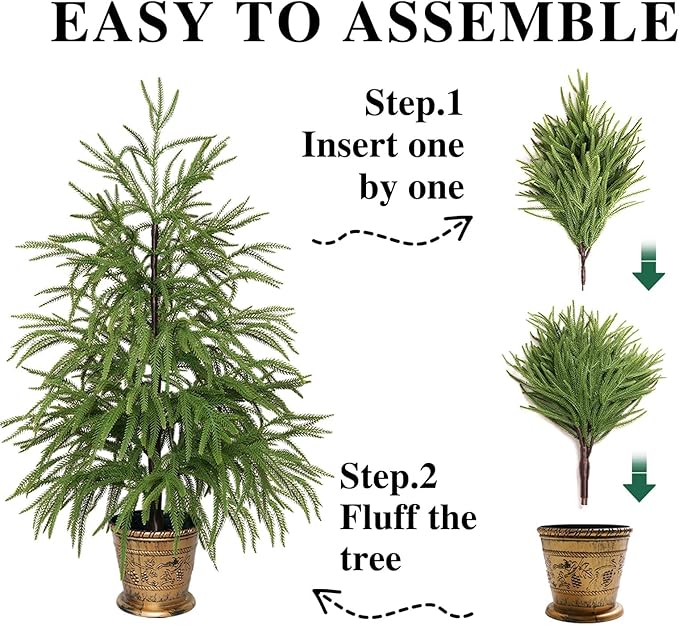 XmasExp 3ft Norfolk Pine Tree Artificial Faux Potted Real Touch Christmas Tree for Front Porch Indoor Outdoor Decor (Green)