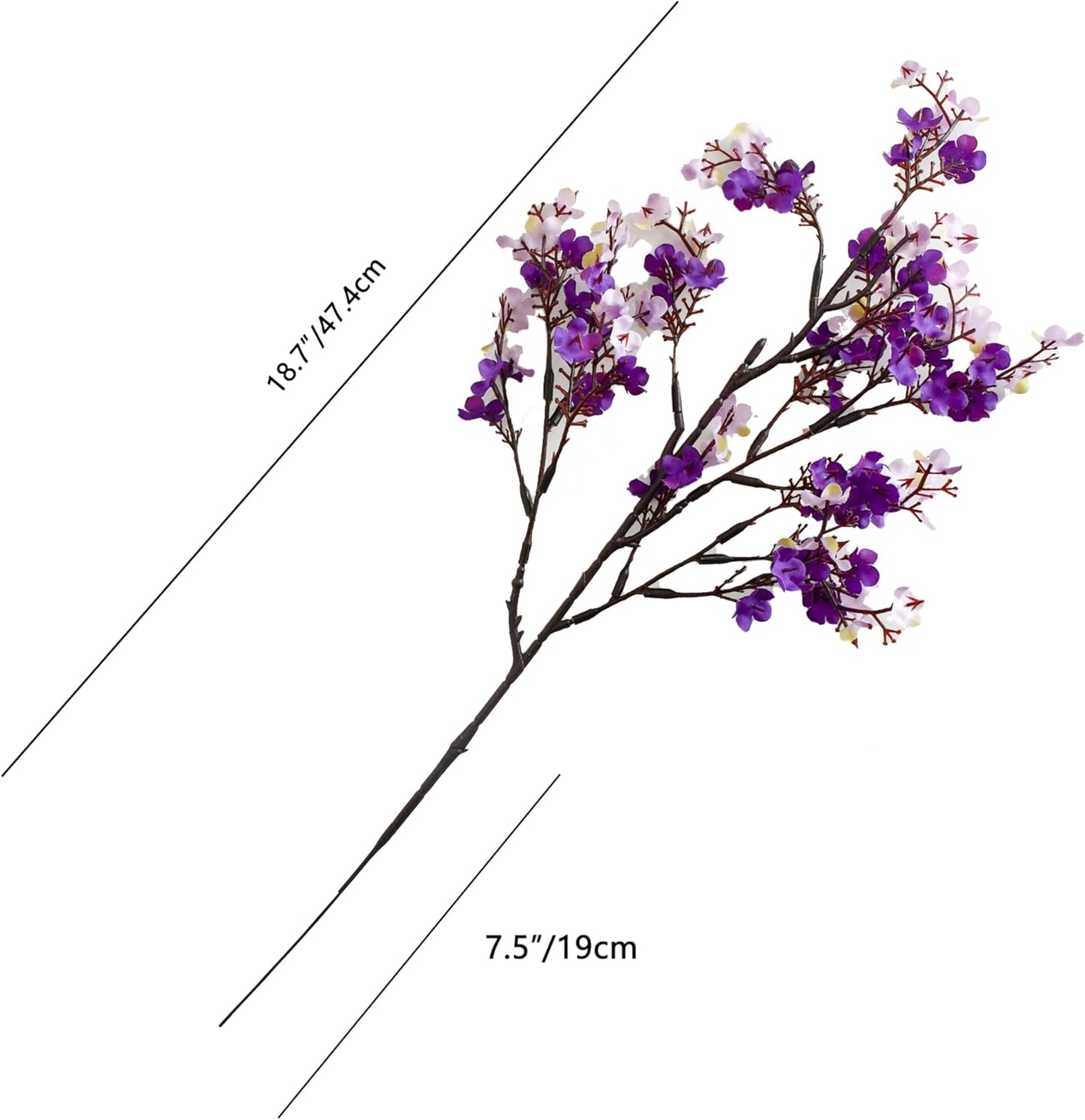 Mandy's Shades of Purple Artificial Baby’s Breath Flowers 6 Bundles Silk Gypsophila with Bendable Stems for Fall Centerpiece Wedding Decor and Table Arrangements