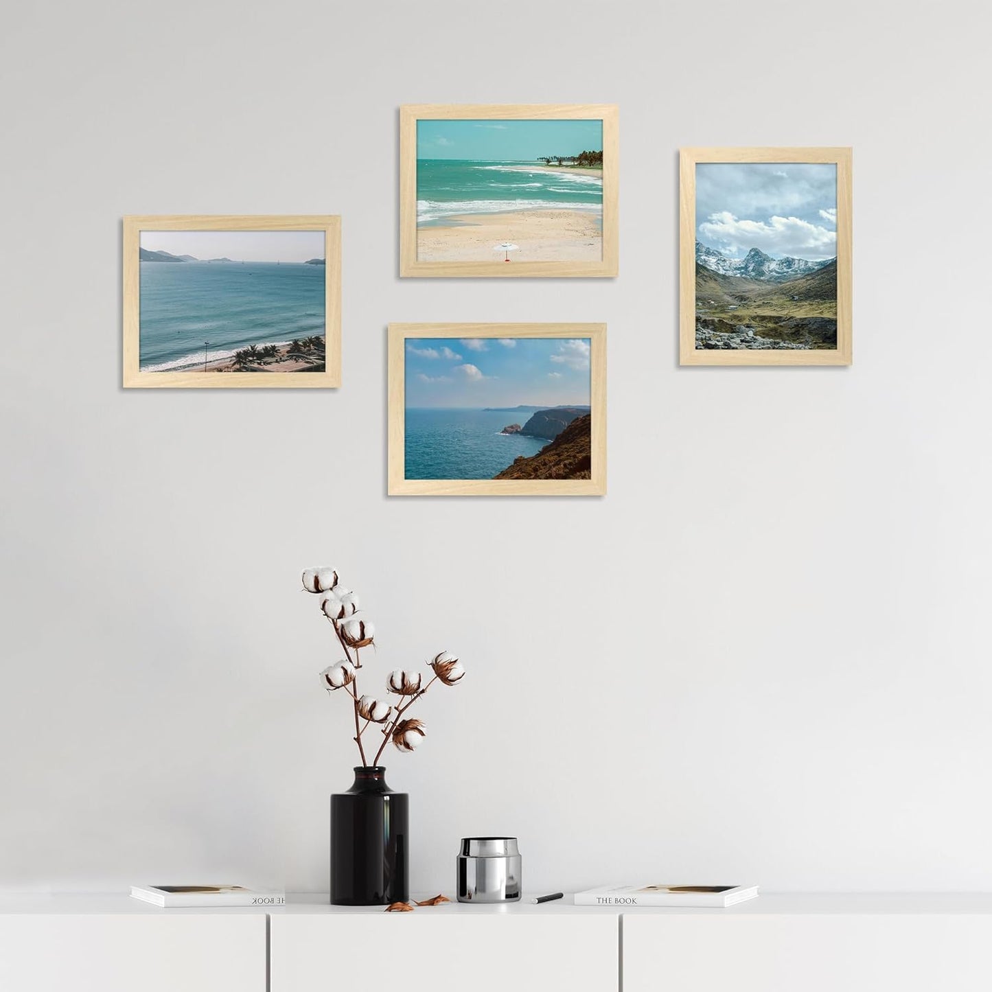 iRahmen 8.5x11 Picture Frame Set of 2, Wood Certificate Frames with Real Glass, Photo Frames 8.5 by 11 Diploma Document for Wall Hanging and Tabletop Display