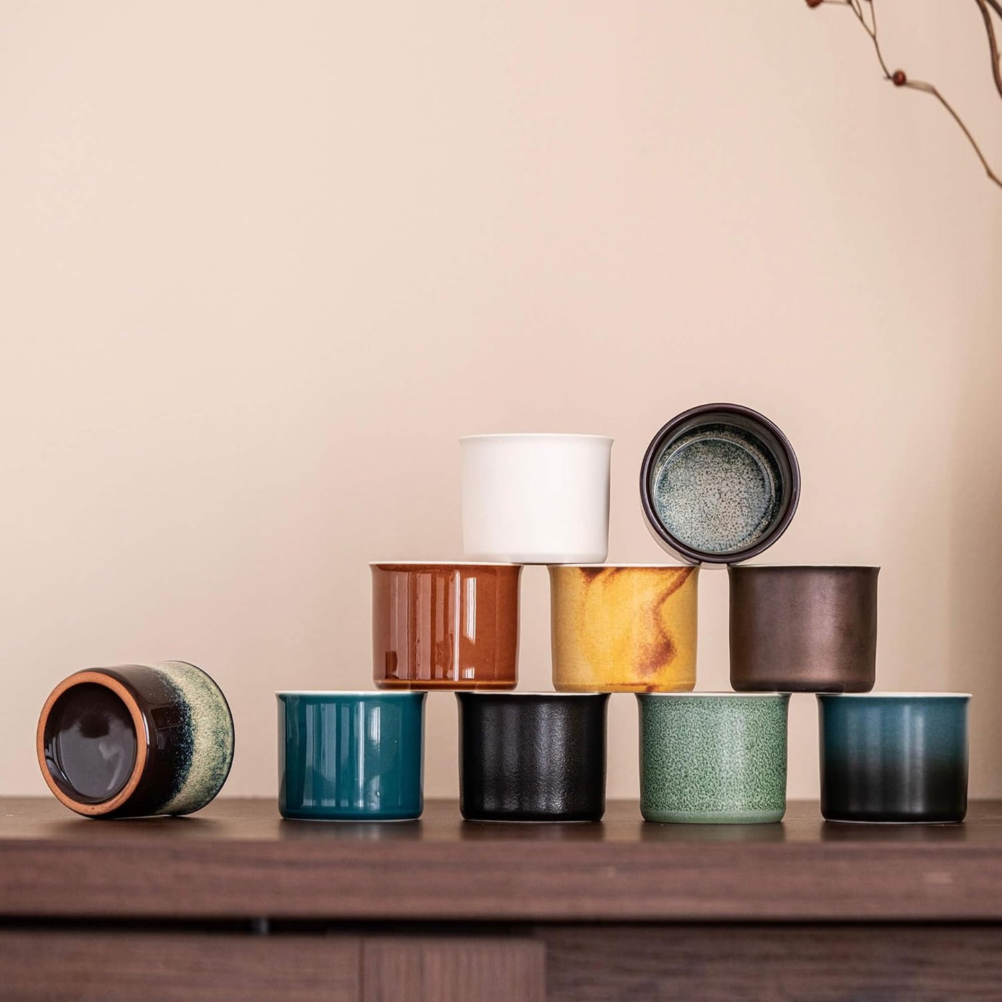 Espresso Cups Set of 2, Ceramic Espresso Cups, Expresso Shots Cups, 2.5oz Tea Cups, Demitasse Cups (4, black white)