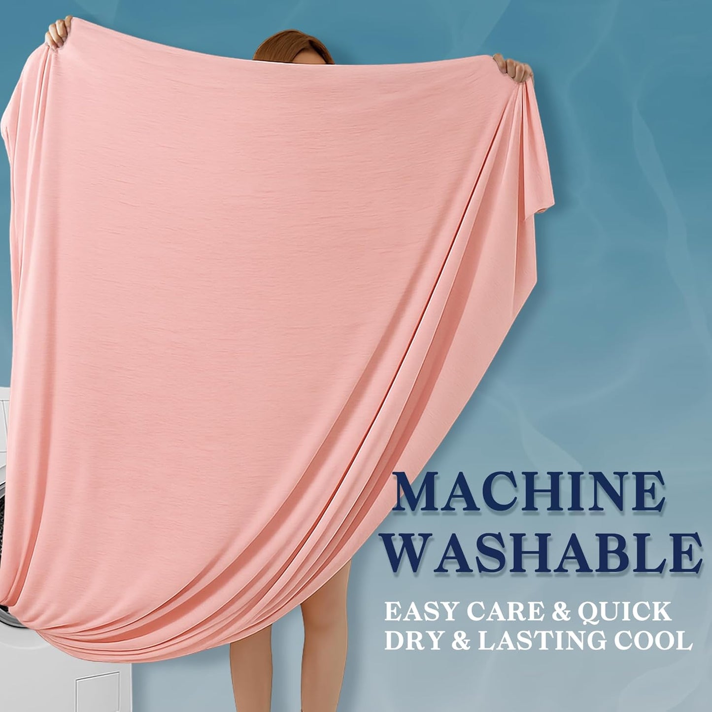 DOWNCOOL Cooling Blanket Queen Size, Pink Summer Blanket for Hot Sleeper and Night Sweats, Lightweight Soft Q-Max>0.4 Arc-Chill Cool Blanket