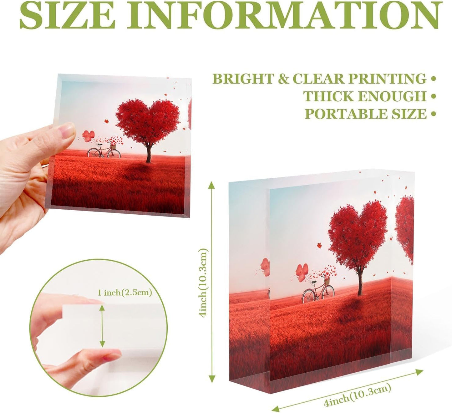 NOHSHE Clear Acrylic Decor Red Tree of Love Valentine's Day Present - Housewarming Presents - Valentine's Day Presents for Girlfriend - Mother's Day Presents for Mom - Farewell Presents for Coworkers