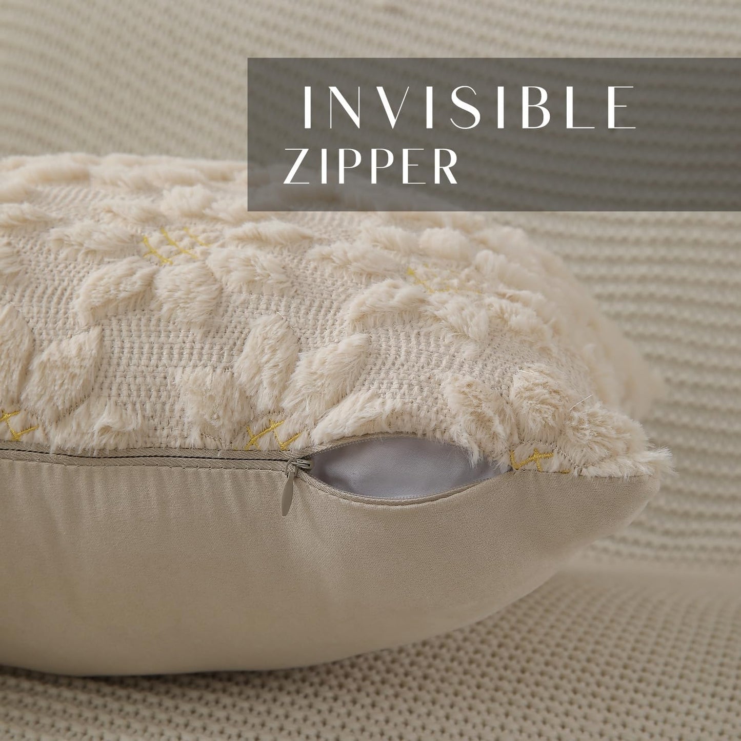 DFXSZ Spring Summer Pillow Covers 12x20 inch Set of 2 Farmhouse Decor Yellow Flower Heart Sunflower Beige Soft Plush Faux Fur Jacquard Throw Pillows for Sofa Holiday Spring Home Decor PTK024E12