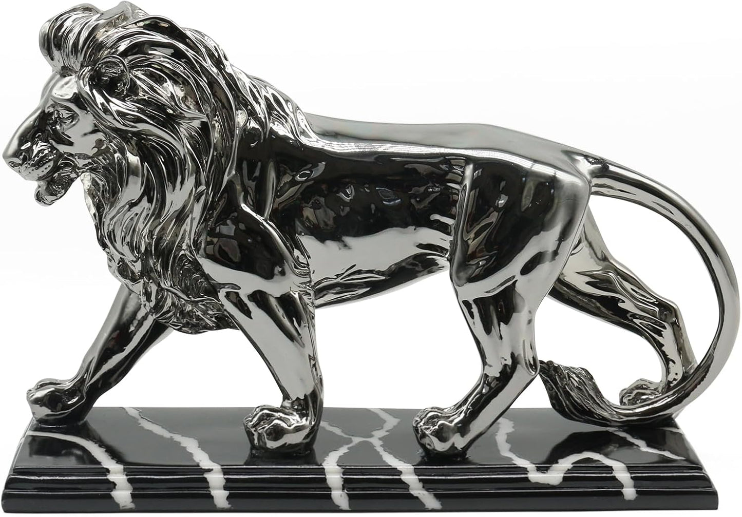 Lukitas Lion Sculpture Decor - Animal Figurine Decorative Ornament for Living Room Office, or Shelf, Collectible Gifts for Lion Lover, Resin