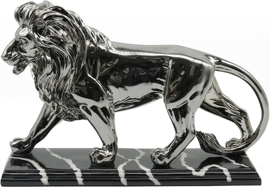 Lukitas Lion Sculpture Decor - Animal Figurine Decorative Ornament for Living Room Office, or Shelf, Collectible Gifts for Lion Lover, Resin