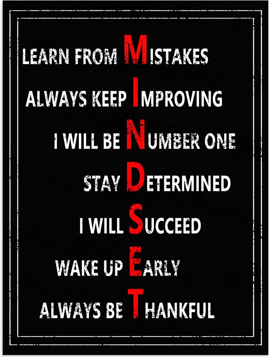 Inspirational Canvas Wall Art Mindset Inspiring Poster Motivational Entrepreneur Quotes Proverbs Picture Print Painting Artwork Office Home Wall Decor Living Room Frame Ready to Hang[30″W X 40″H]