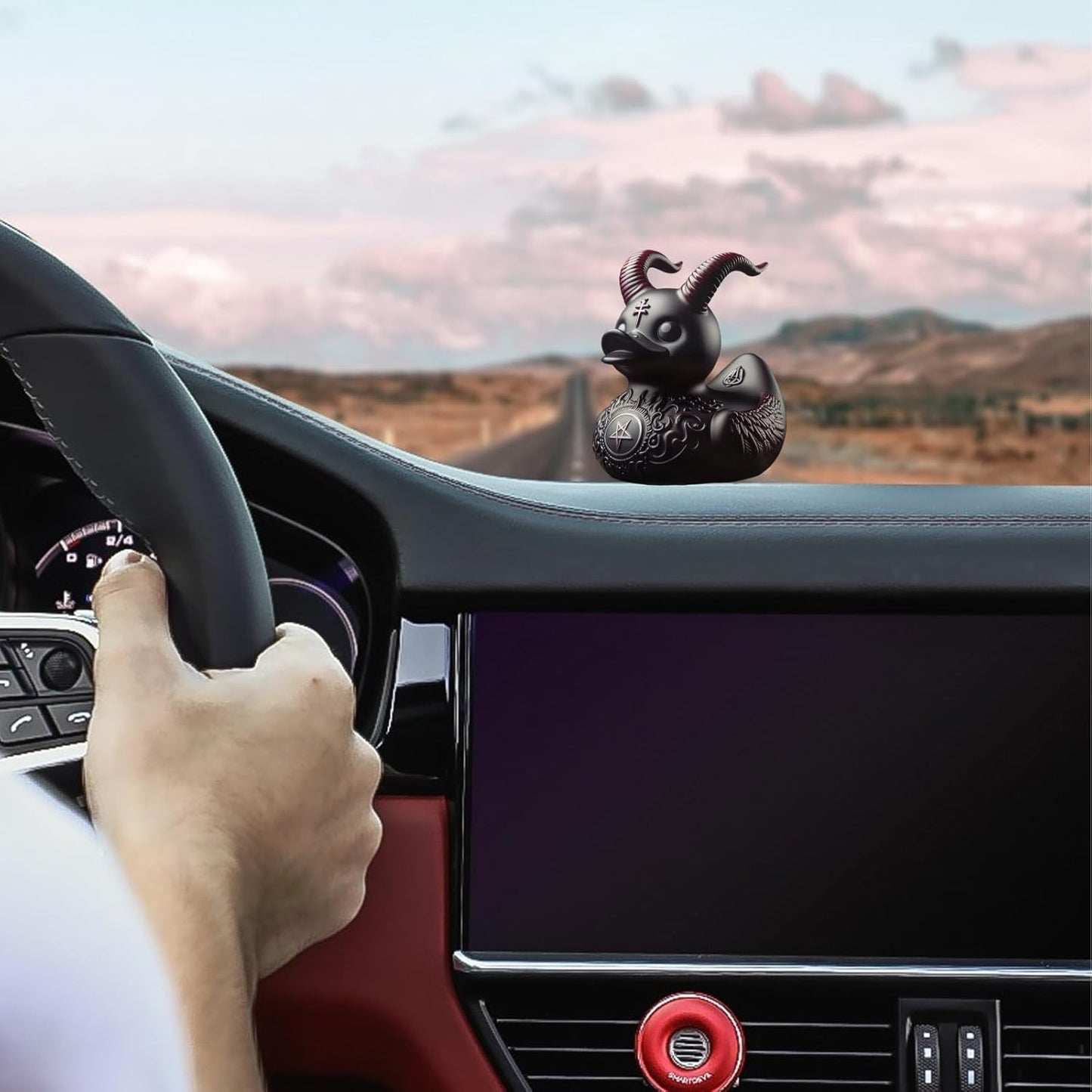 edenfuax Punk Duck Goth Resin Duck - Garage Kits,Unique Gothic Gifts & Collectibles,Vinyl Rubber Novelty Ornament Dark Satanic Duck Figurine for Desktop Home Halloween Decor (Satan Duck)