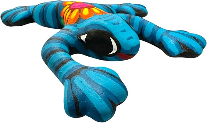 Generic Talavera Frog Guerrero Sculpture Mexican Pottery Folk Art Multicolor Home Decor Handmade Hand Painted Indoor Outdoor Garden 6"" (Multicolor 11)