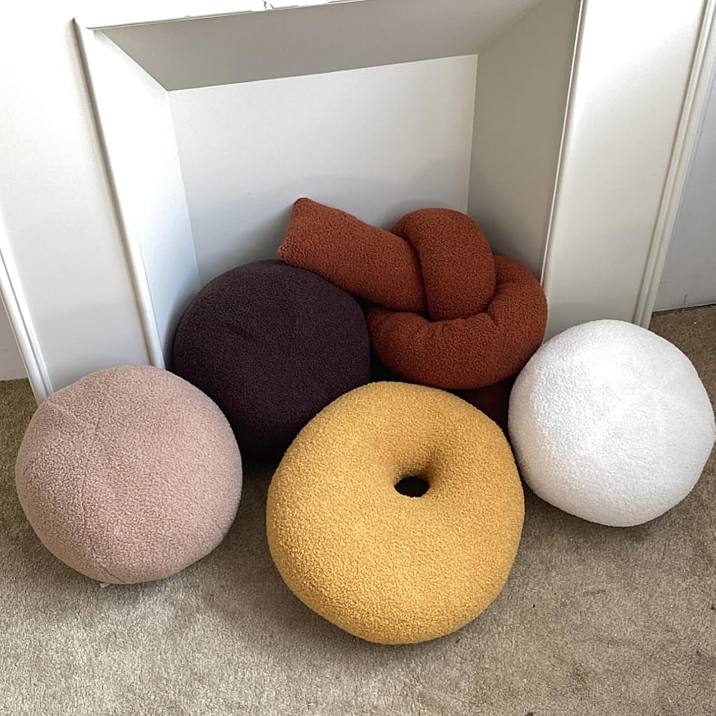 Khaki Ball Shaped Plush Pillow,Cute Soft Waist Rest Cushion,Home Decorative Throw Pillow Used to Add Comfort and Style to A Couch,Sofa,Or Living Room.